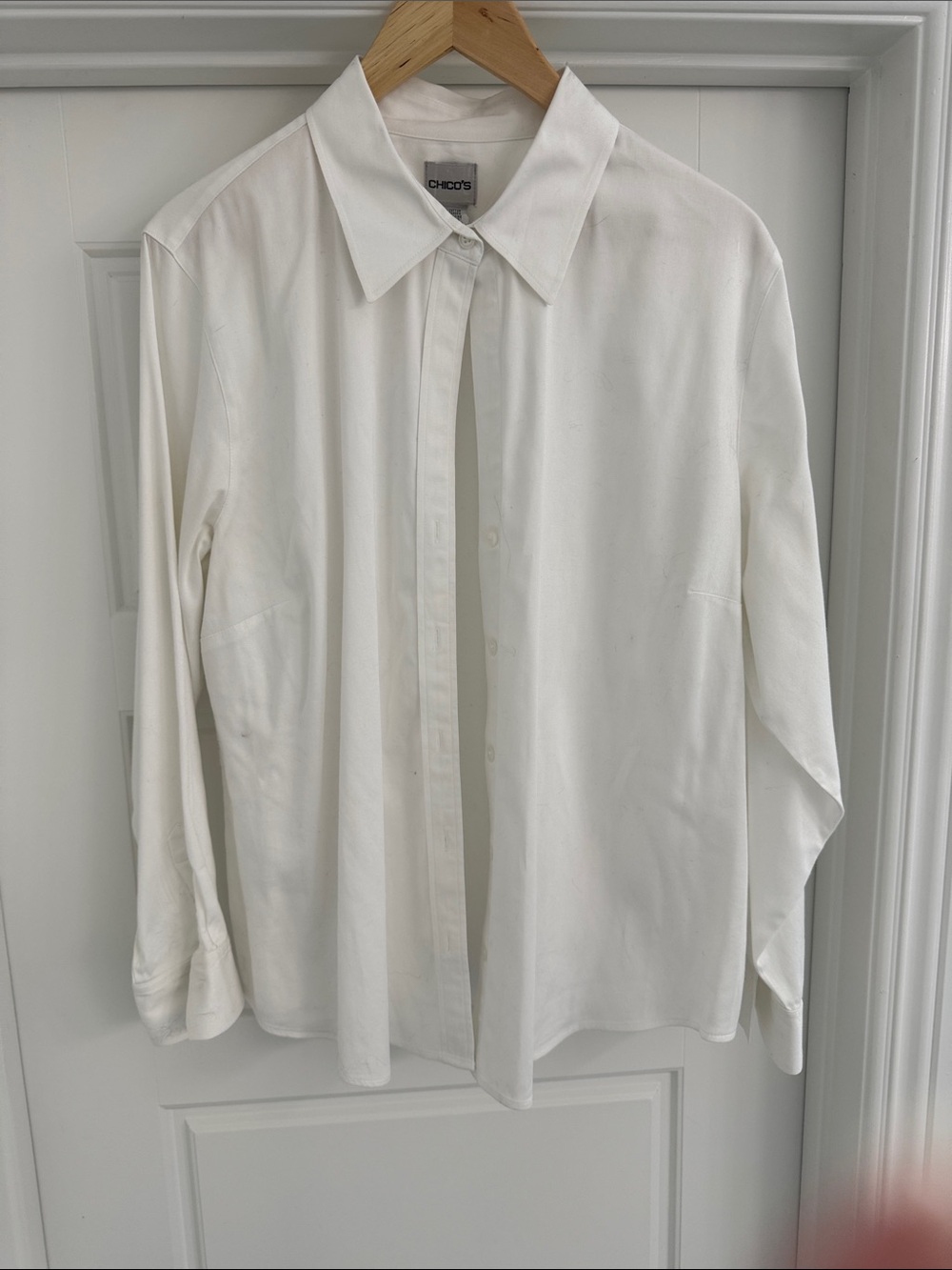 Chico's White Long-Sleeve Dress Shirt size 3 - XL